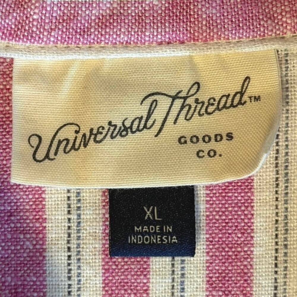 Universal Thread Linen Blend Pajama Set Womens Size XL Striped Shorts Lounge - Picture 11 of 14
